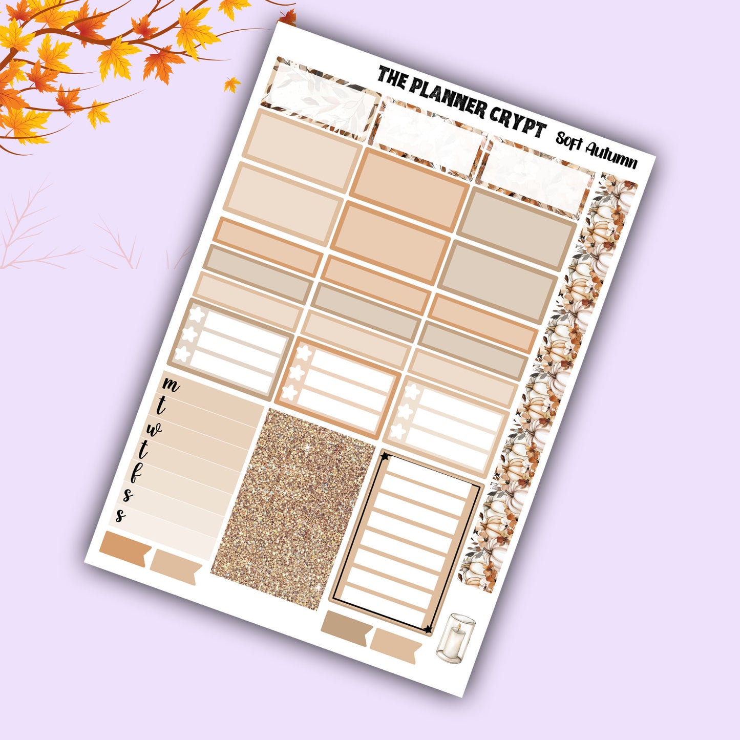Soft Autumn Hobonichi cousin planner sticker kit