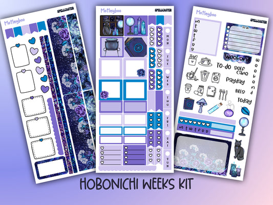 Hobonichi weeks, sticker kit, hobonichi planner, celestial stickers, witchy planner, hobonichi functional stickers, planner stickers, goth