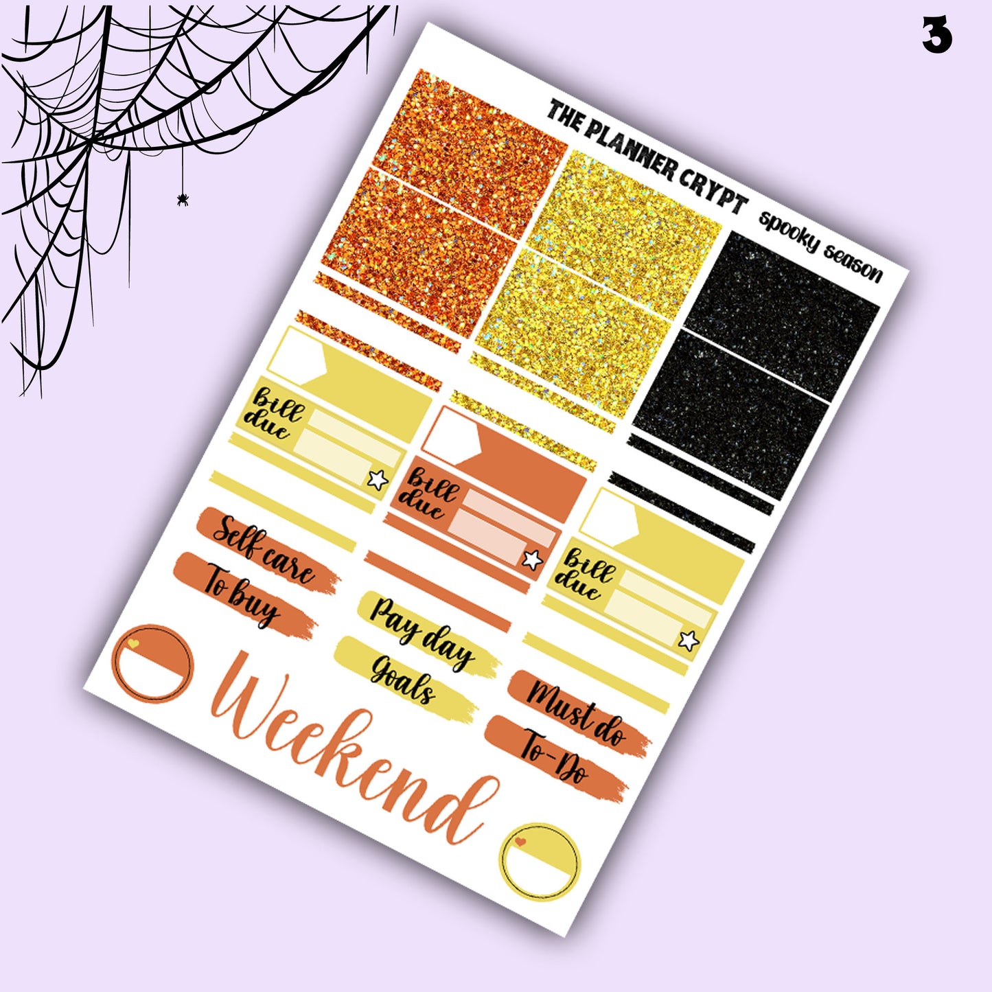 weekly planner sticker kit, fall, autumn stickers, gothic, spooky, halloween sticker kit, vertical planner, planner, seasonal stickers