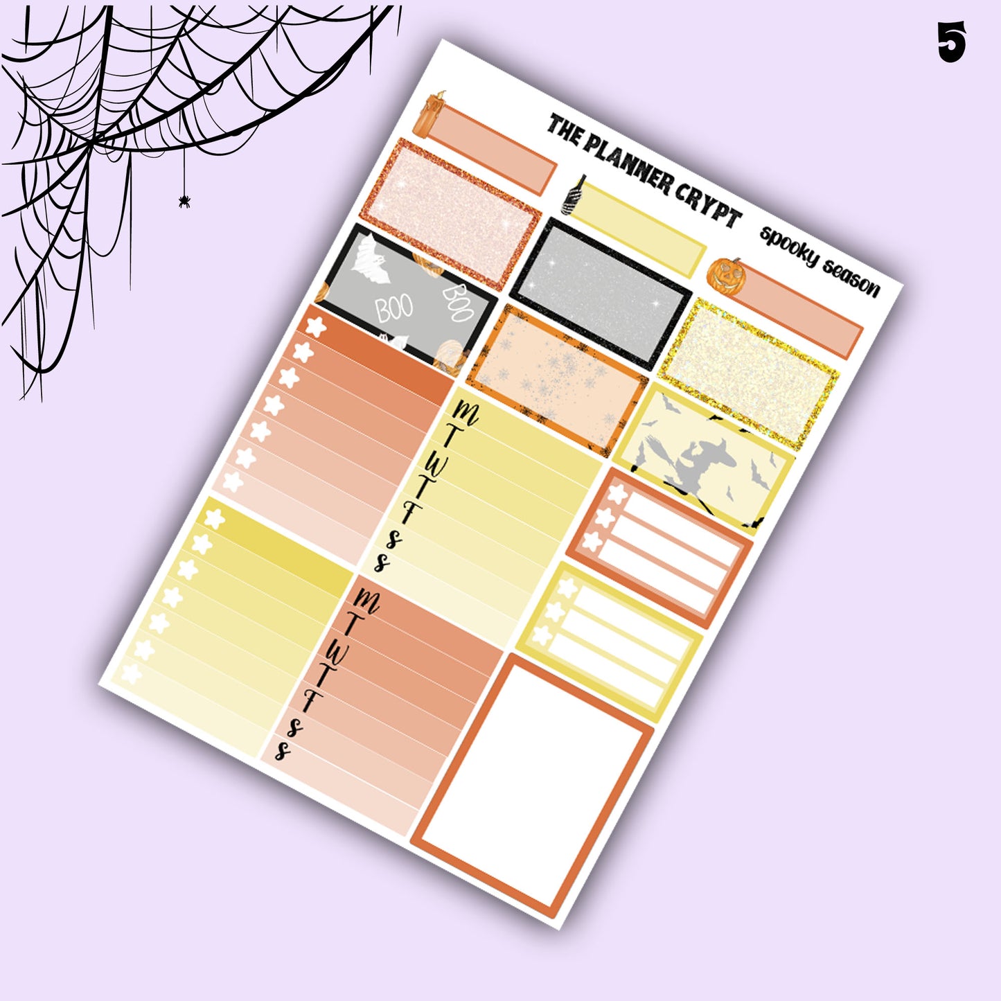 weekly planner sticker kit, fall, autumn stickers, gothic, spooky, halloween sticker kit, vertical planner, planner, seasonal stickers