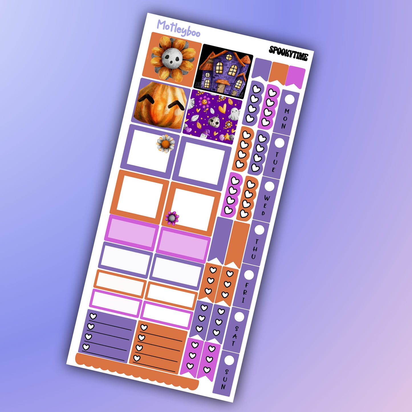 halloween hobonichi kit, spooky times, halloween sticker kit