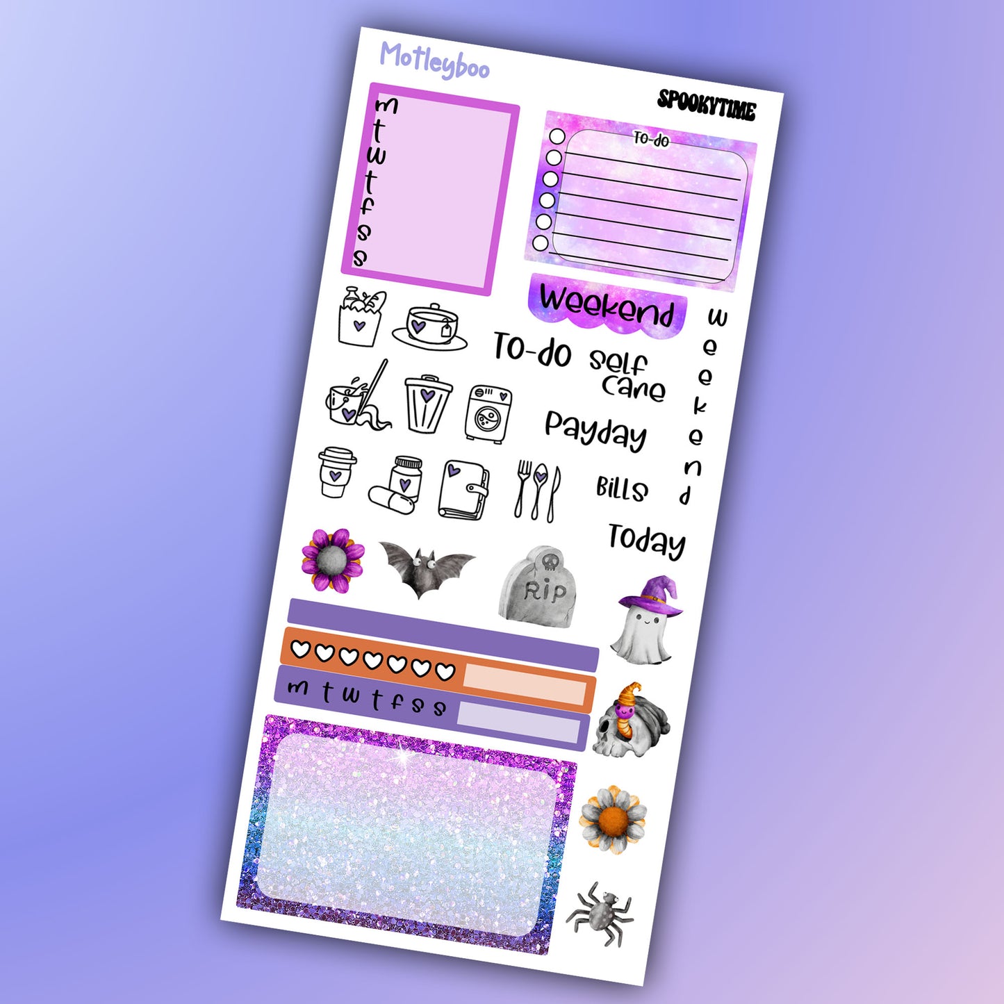 halloween hobonichi kit, spooky times, halloween sticker kit