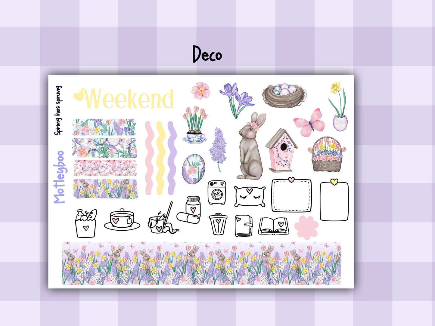 Spring themed Weekly Planner Sticker Kit, Vertical Planner, Spring has sprung