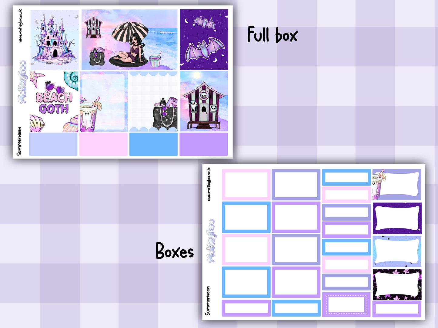 Summerween weekly planner sticker kit, journaling, vertical planner, summer themed, functional and decorative stickers for scrapbooking