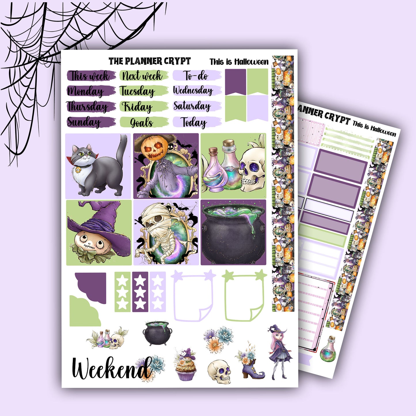 Halloween Hobonichi cousin planner sticker kit