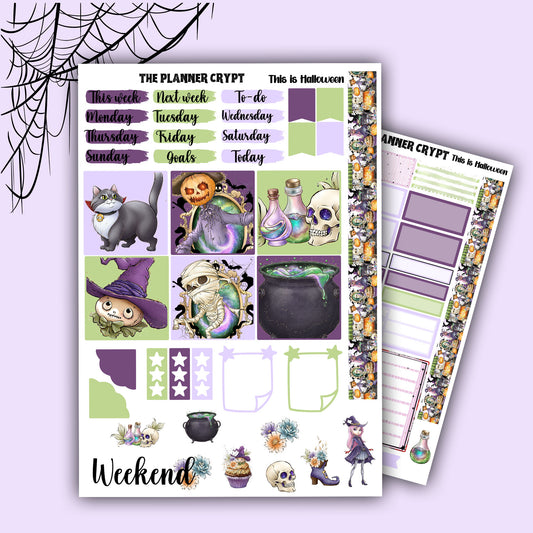 Halloween Hobonichi cousin planner sticker kit