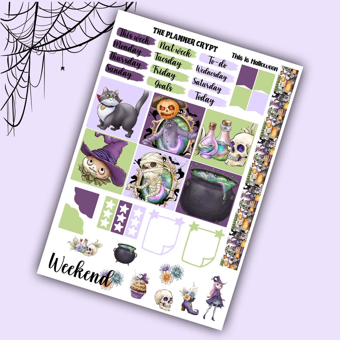 Halloween Hobonichi cousin planner sticker kit