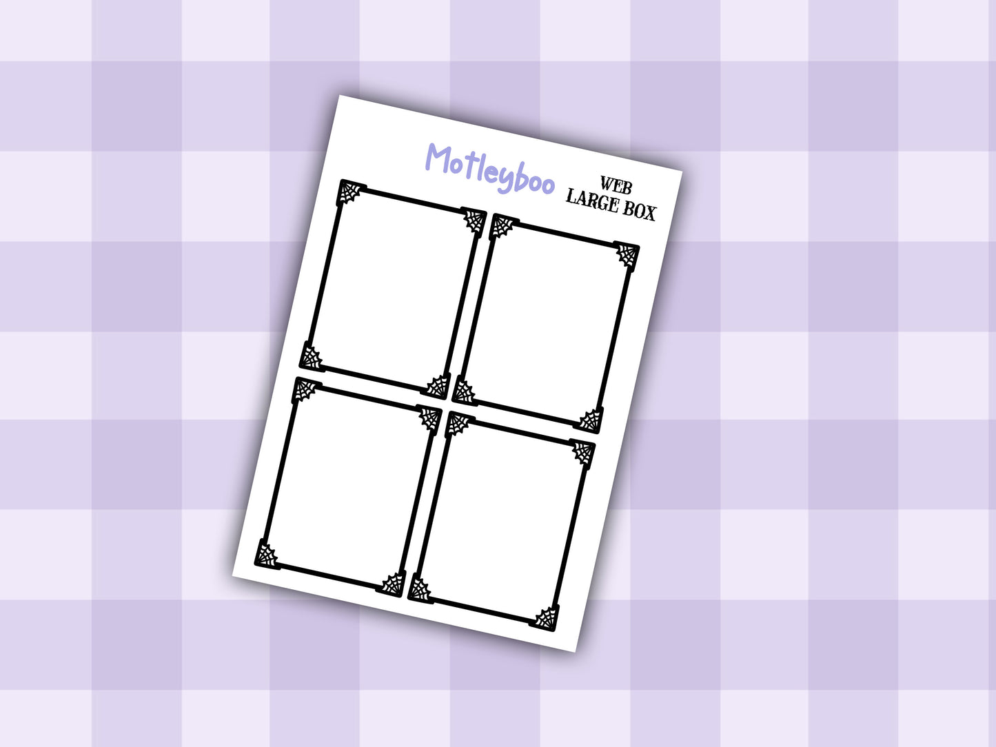 Gothic Planner Stickers, Spiderweb Planner Boxes SMALL