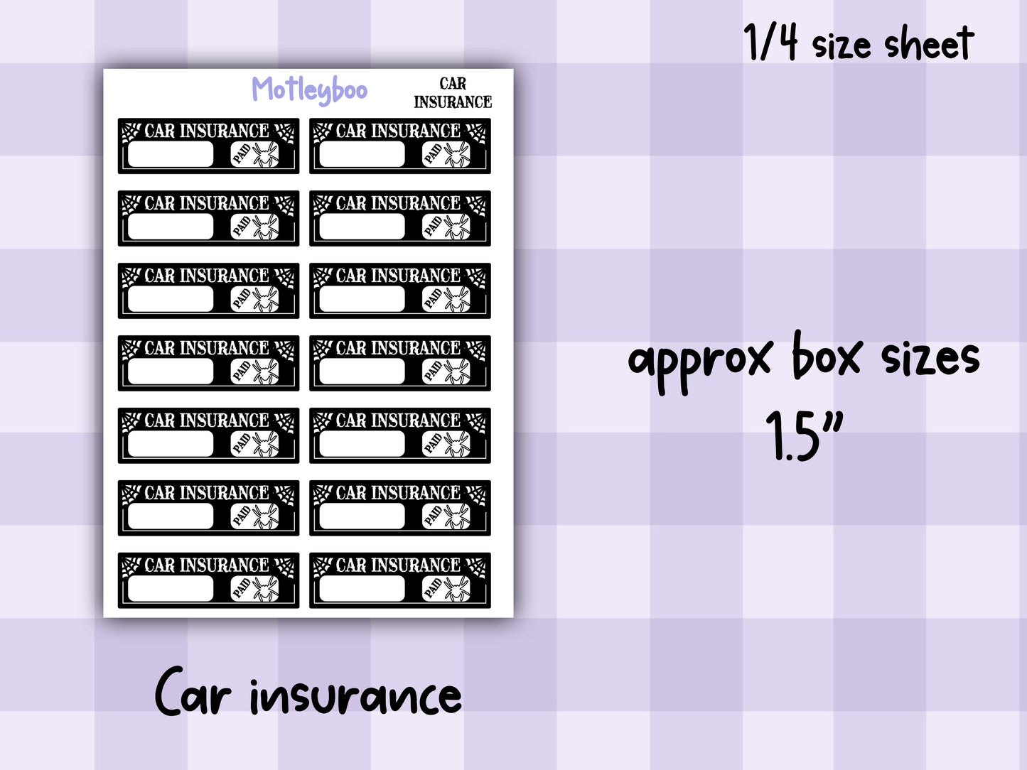 Gothic Bill Name Planner Stickers, Spooky Style Header Stickers, household bill stickers
