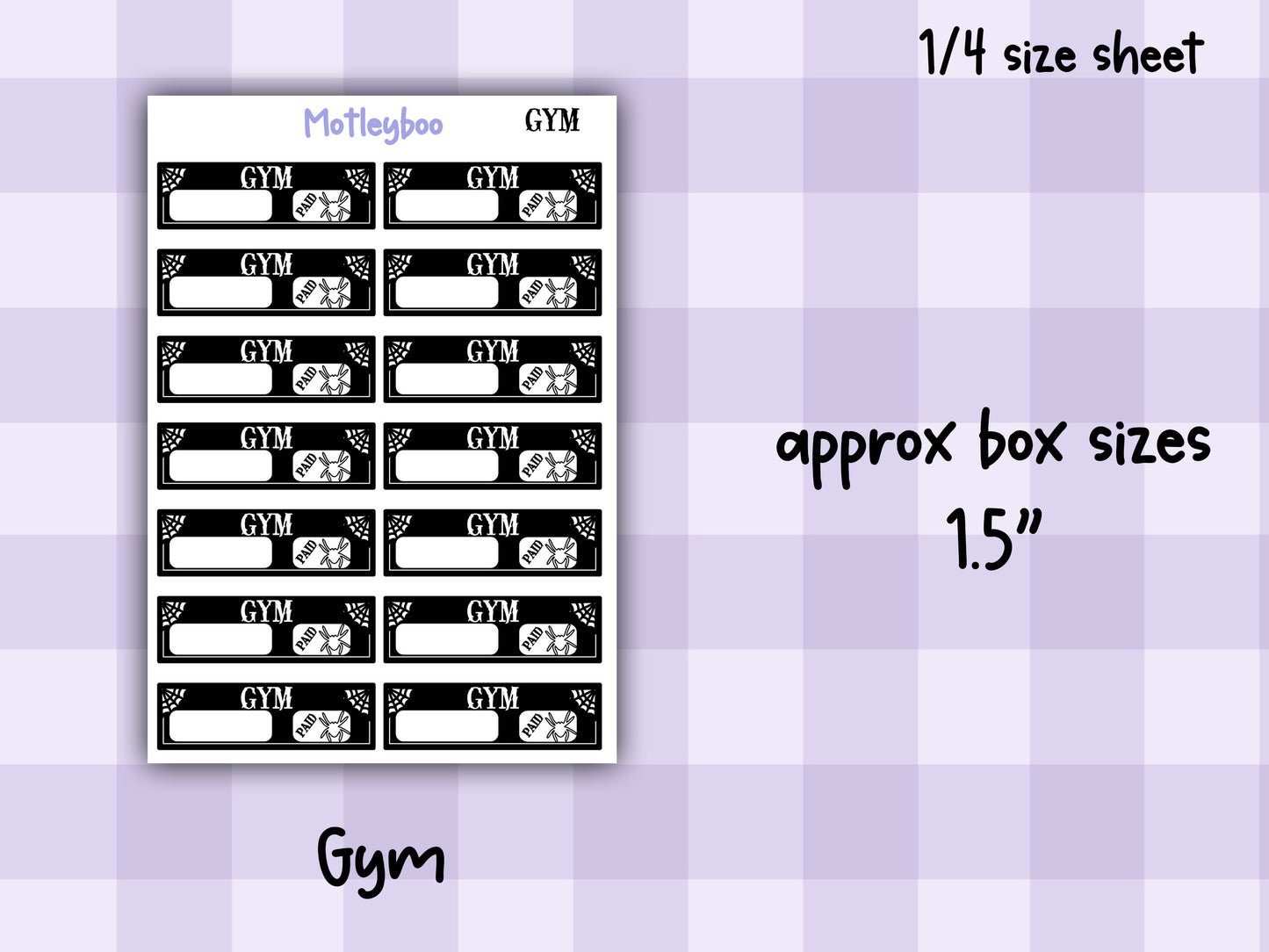 Gothic Bill Name Planner Stickers, Spooky Style Header Stickers, household bill stickers