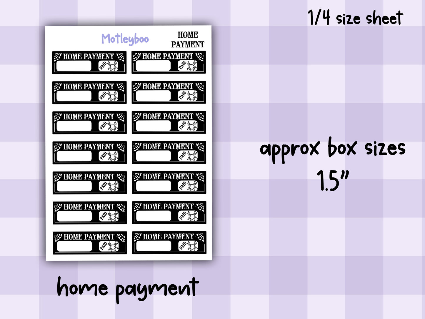 Gothic Bill Name Planner Stickers, Spooky Style Header Stickers, household bill stickers
