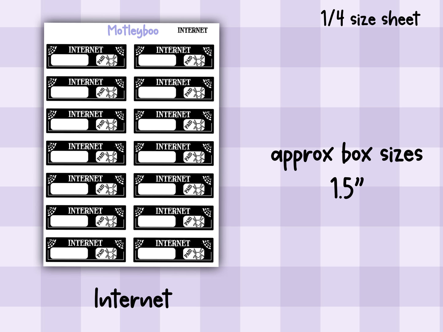 Gothic Bill Name Planner Stickers, Spooky Style Header Stickers, household bill stickers