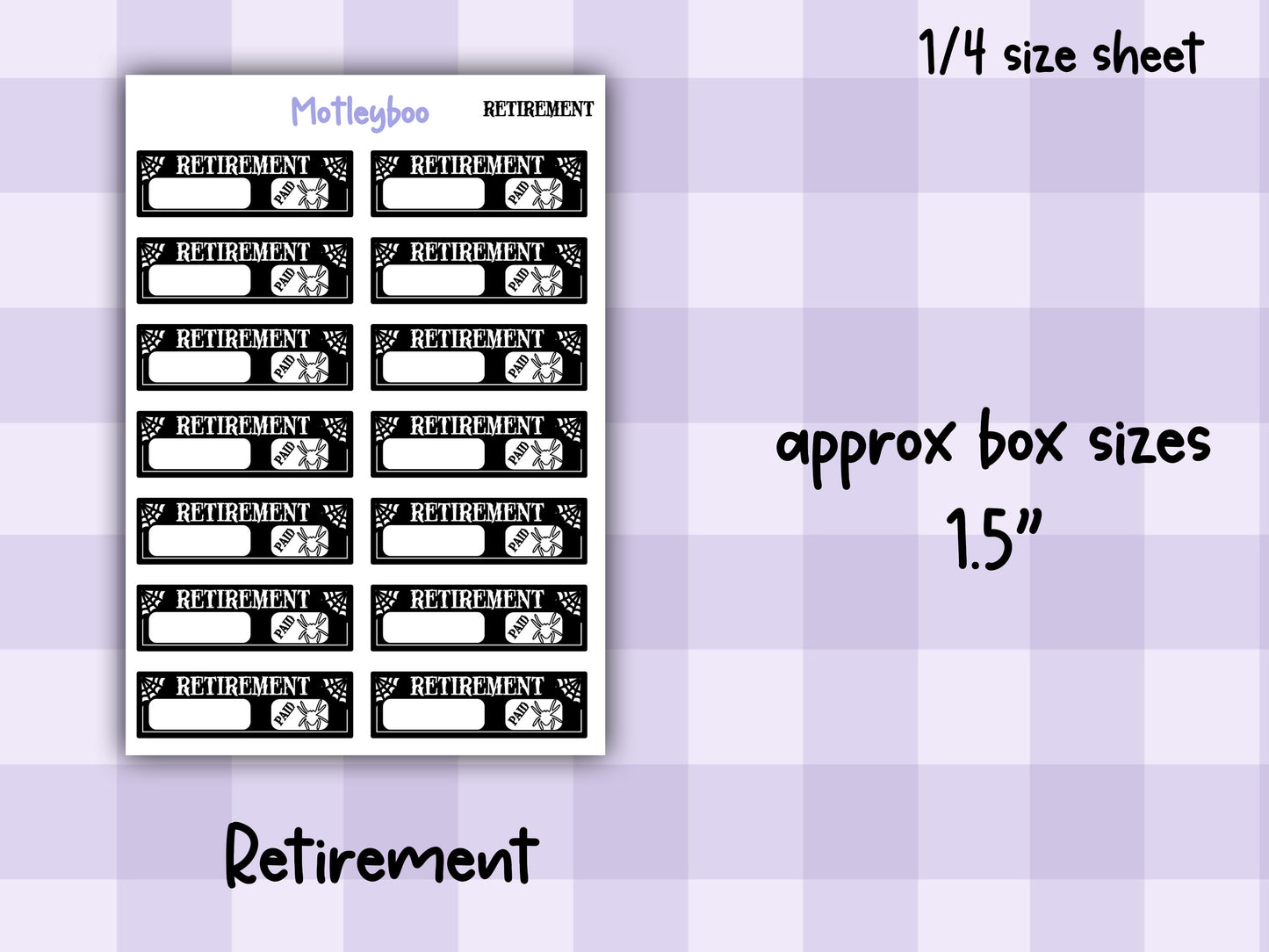 Gothic Bill Name Planner Stickers, Spooky Style Header Stickers, household bill stickers