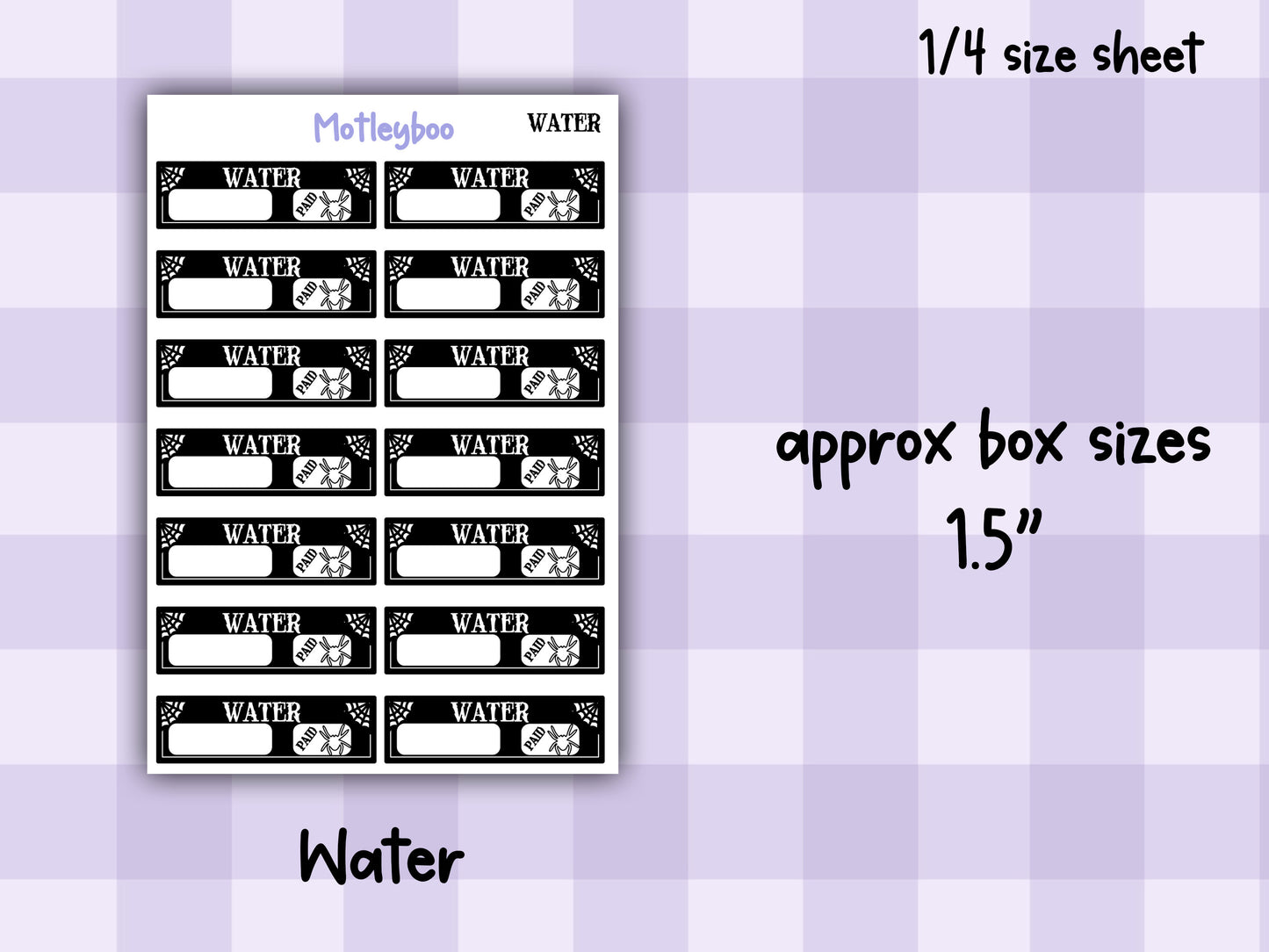 Gothic Bill Name Planner Stickers, Spooky Style Header Stickers, household bill stickers