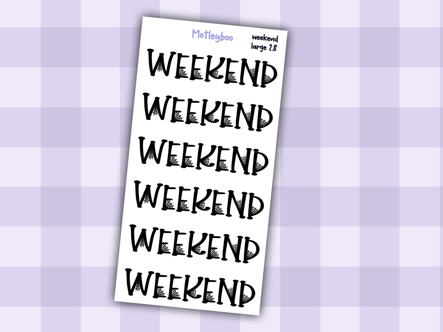 Gothic Planner Stickers, spiderweb Weekend headers