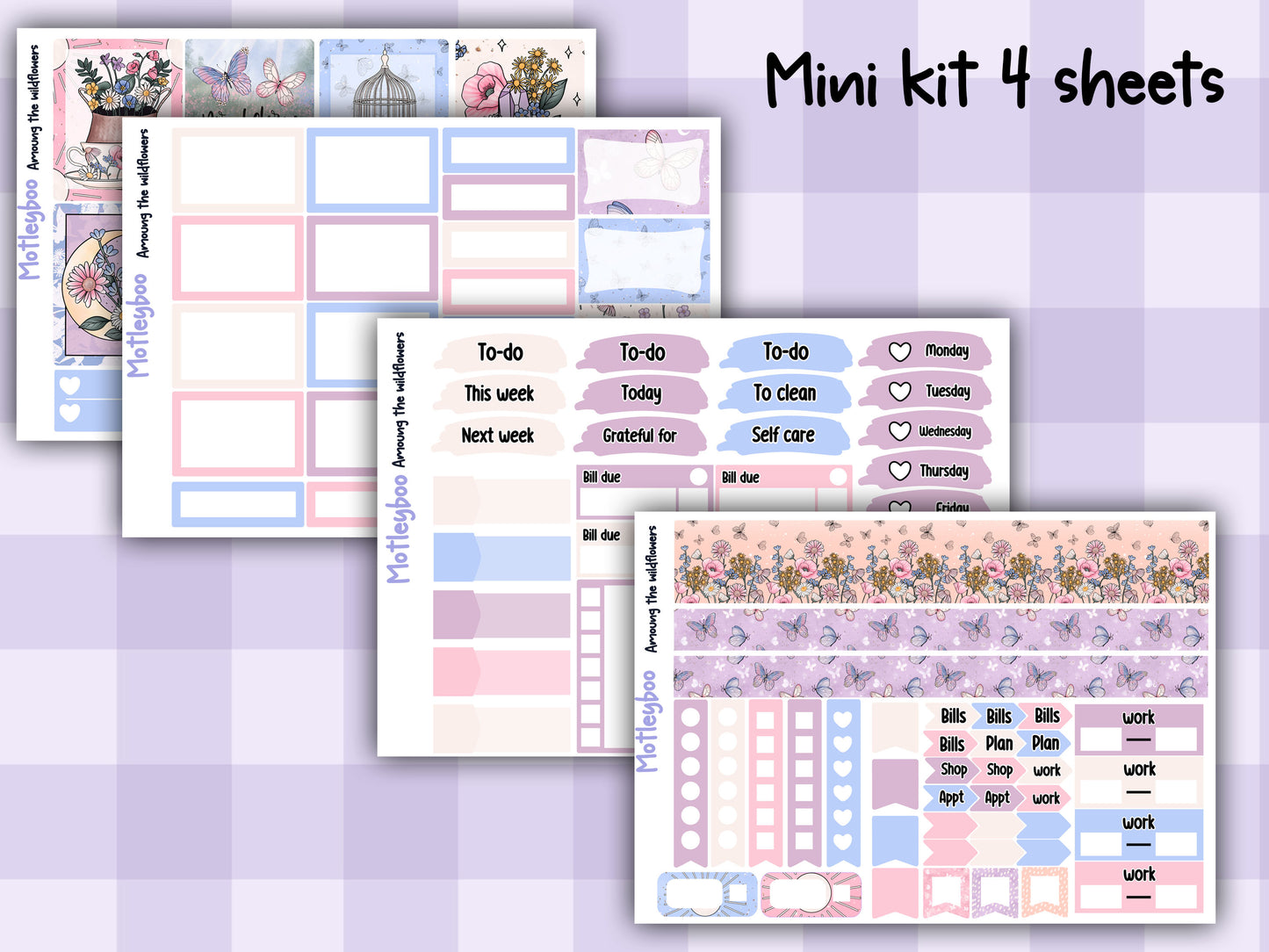 Wildflowers Weekly Planner Sticker Kit, Spooky witchy Vertical Planning Stickers