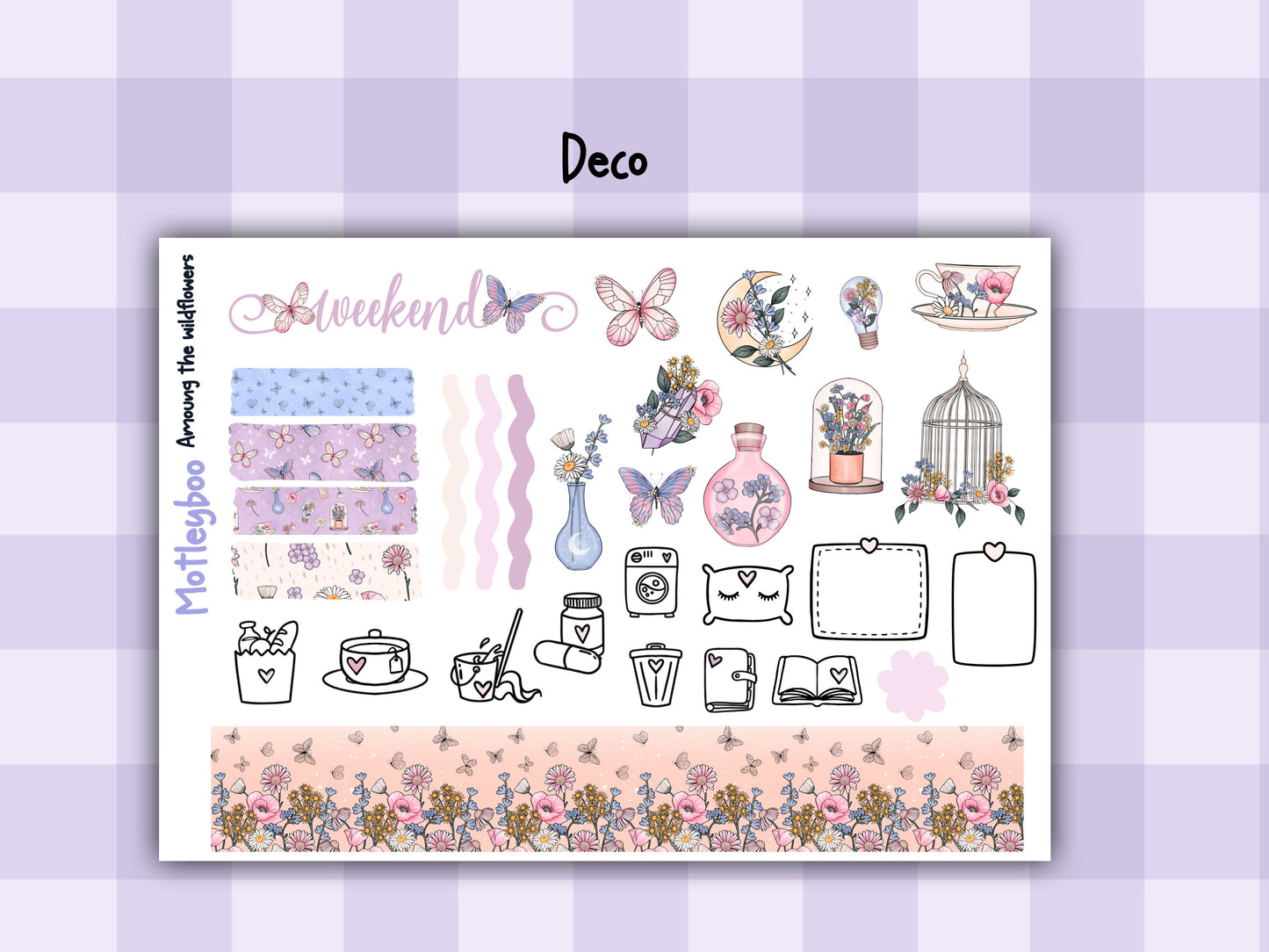 Wildflowers Weekly Planner Sticker Kit, Spooky witchy Vertical Planning Stickers