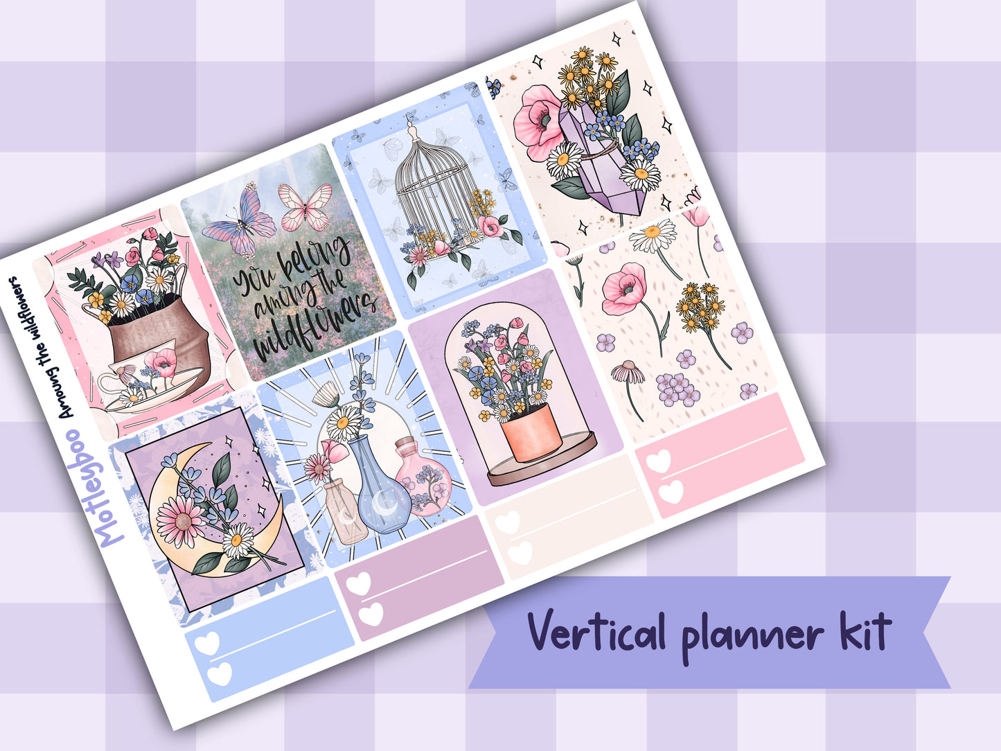 Wildflowers Weekly Planner Sticker Kit, Spooky witchy Vertical Planning Stickers