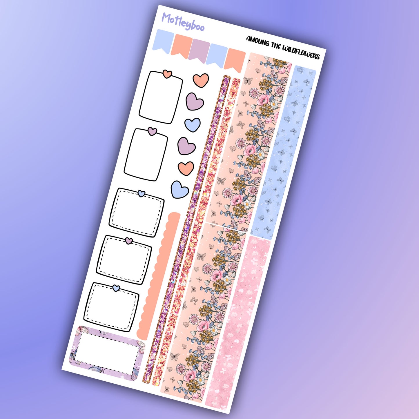 Hobonichi weeks, sticker kit, hobonichi planner, Among the wildflowers