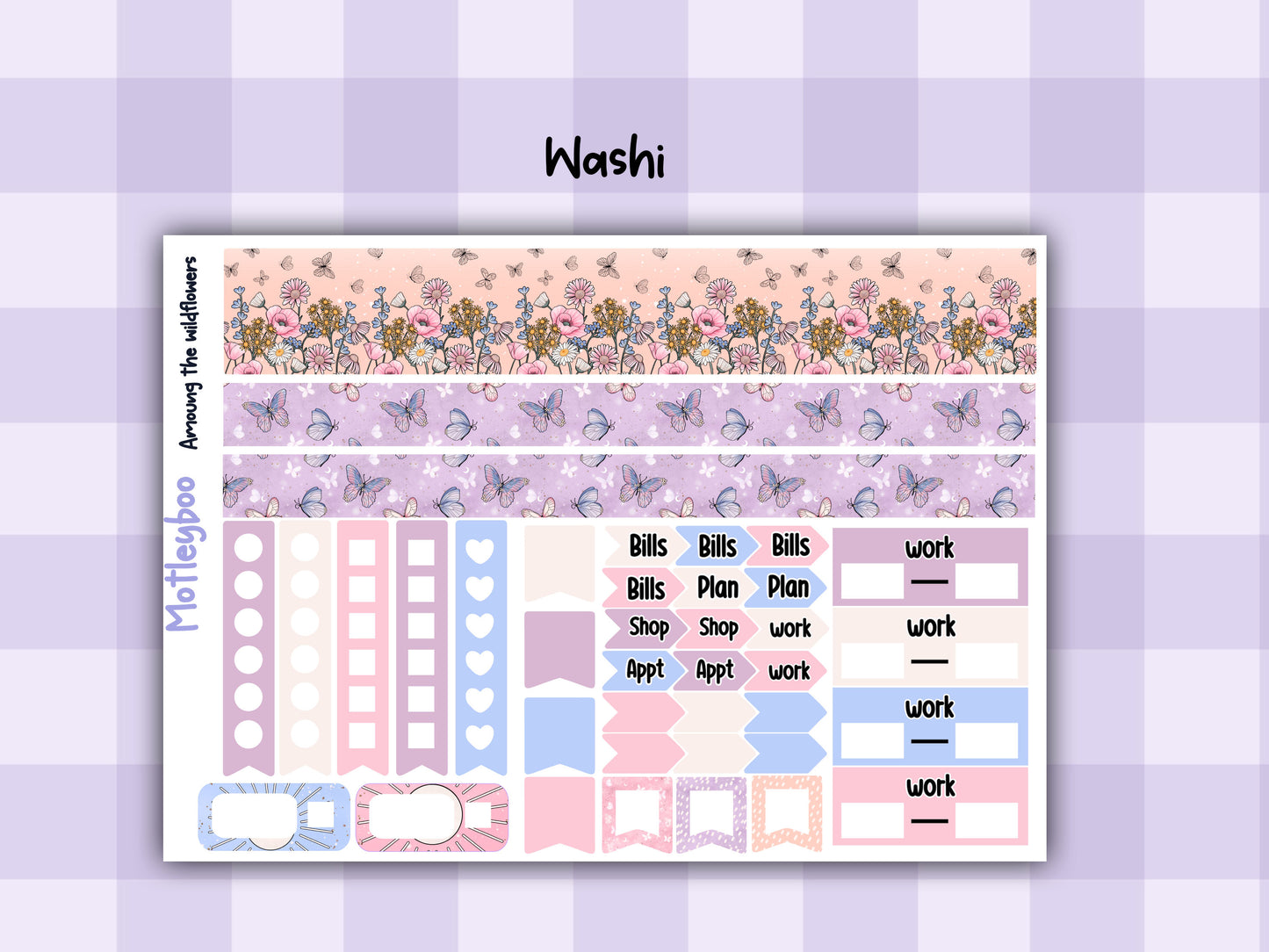 Wildflowers Weekly Planner Sticker Kit, Spooky witchy Vertical Planning Stickers