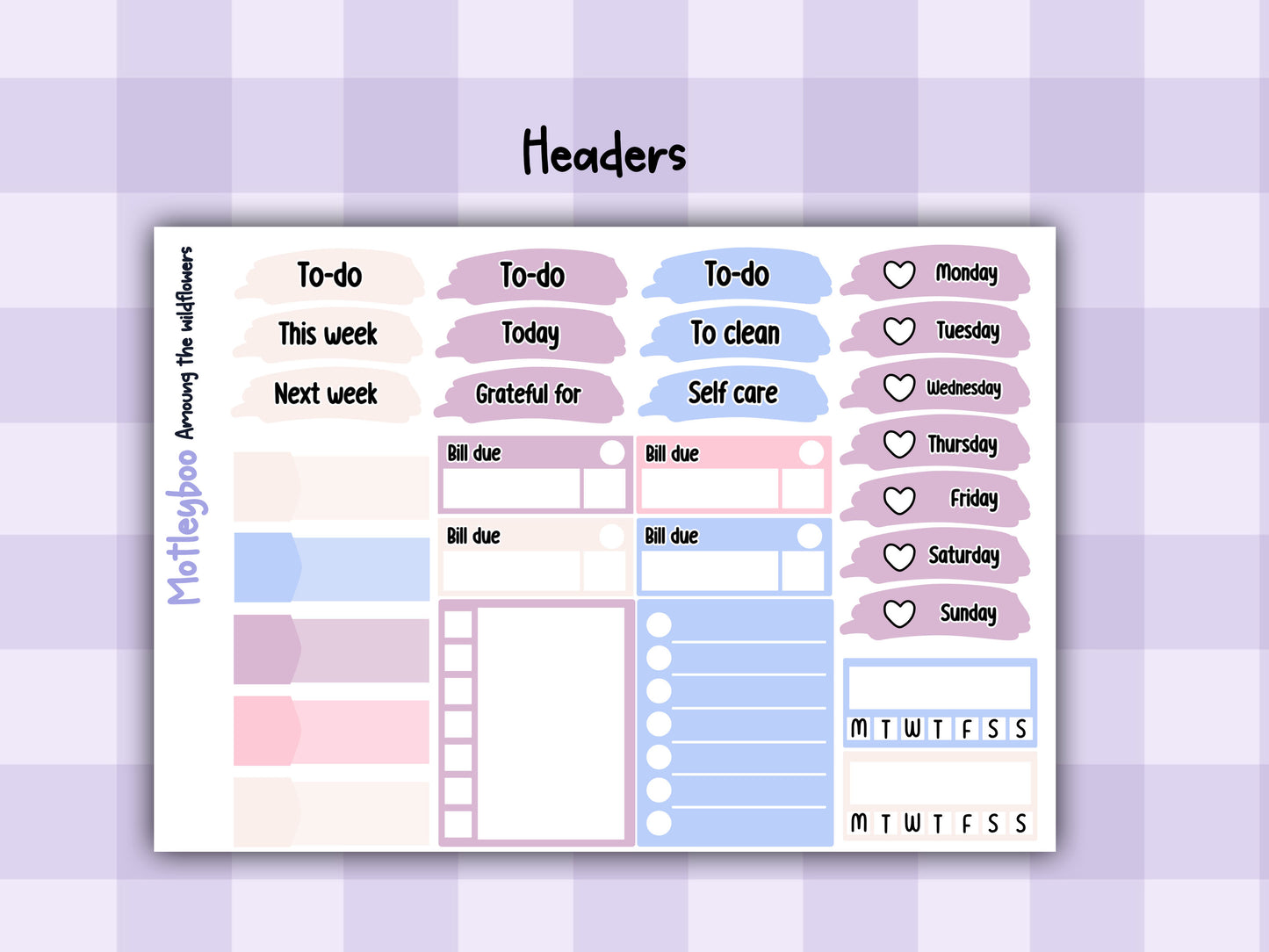 Wildflowers Weekly Planner Sticker Kit, Spooky witchy Vertical Planning Stickers