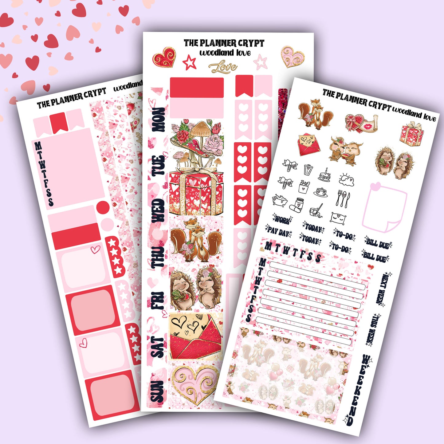 Valentines day hobonichi weeks, sticker kit, hobonichi planner, cute stickers, functional stickers, small planner stickers, love stickers